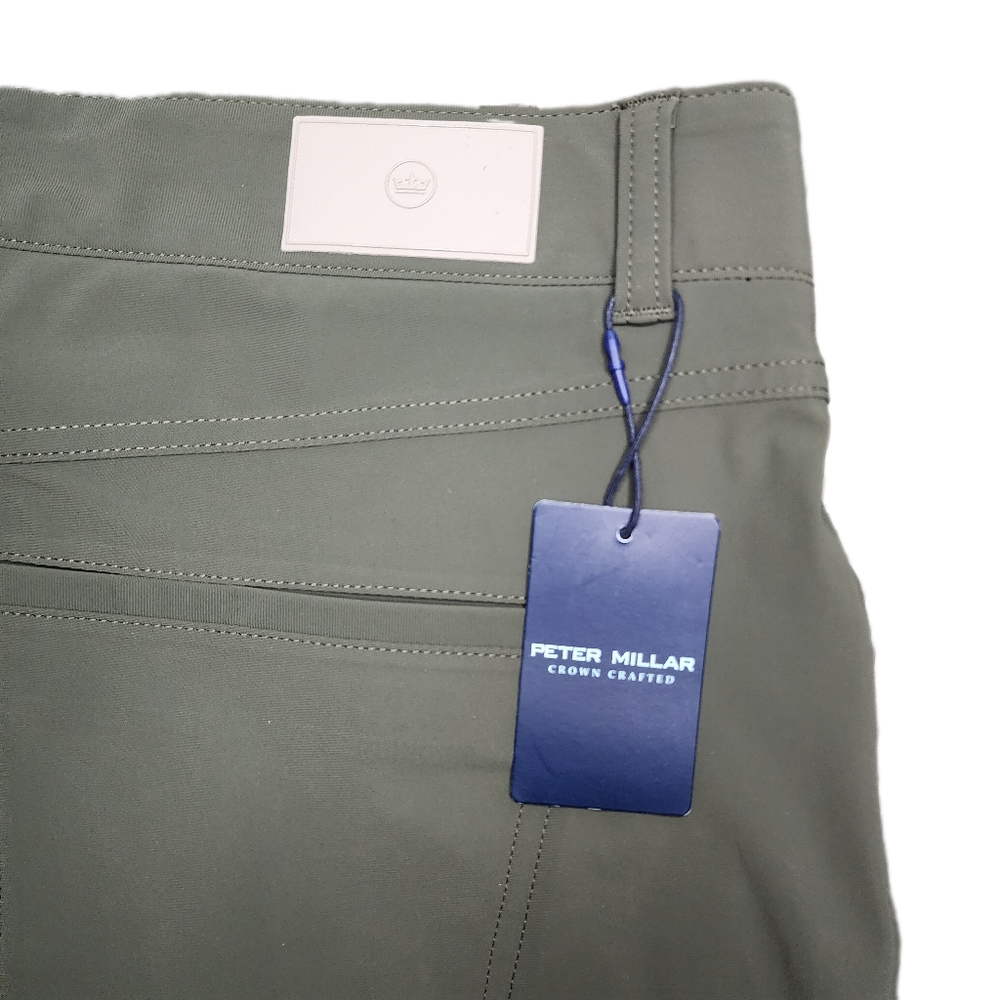 Peter Millar Mens Size 40 NWT Olive Green Bingham Performance Five-Pocket Pant - Picture 4 of 7